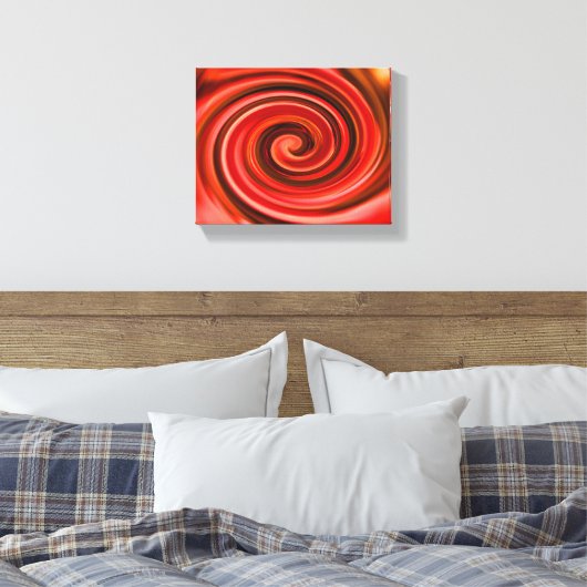 Abstrakte Wirbel in Rot und Gelb Leinwanddruck (Insitu (Schlafzimmer))