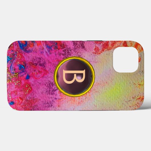 ABSTRAKTE WIRBEL LILA GEMSTONE MONOGRAMM Case-Mate iPhone HÜLLE (Rückseite (Horizontal))