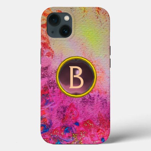 ABSTRAKTE WIRBEL LILA GEMSTONE MONOGRAMM Case-Mate iPhone HÜLLE (Rückseite)