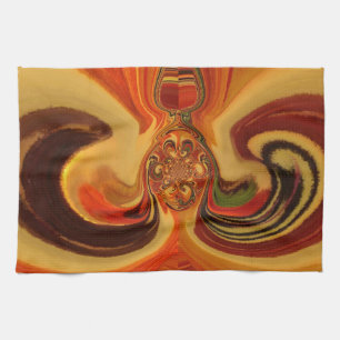 Abstrakte Wirbel mit tränenförmigem Zentrum Kunstp Geschirrtuch