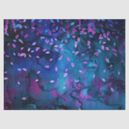 Abstrakte Wirbel und Blätter in Blau und Rosa Seidenpapier