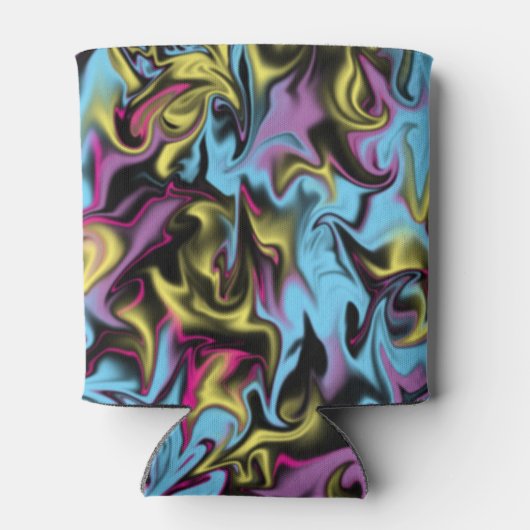 Abstrakte Wirbel von Schwarz-Gelb-Rosa-Blau Lila Dosenkühler (Rückseite)