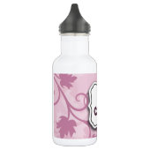 Abstrakte, wirbelfarbene Lavendel und Monogramm Edelstahlflasche (Links)