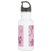 Abstrakte, wirbelfarbene Lavendel und Monogramm Edelstahlflasche (Rückseite)