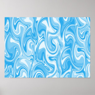 Abstrakte Wirbelkunst - Blau Poster