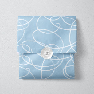 Abstrakte wirbelnde Rebe   Elegante blaue Linienku Seidenpapier