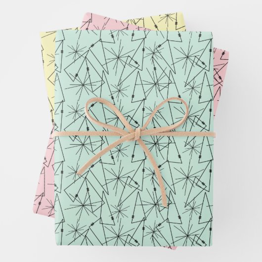 Abstrakte Wire Tree Art aus dem Mittelalter Geschenkpapier Set (Beispiel)