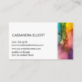 Abstrakte Wispy Colorful Alkoholink Liquid Art Visitenkarte (Rückseite)