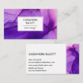 Abstrakte Wispy Lila Alkoholtinte Flüssigkeiten Ku Visitenkarte (Vorne/Hinten)
