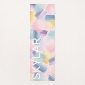 Abstrakte Wispy-Wasserfarben Pinselstriche Rosa Yogamatte (Vorderseite)