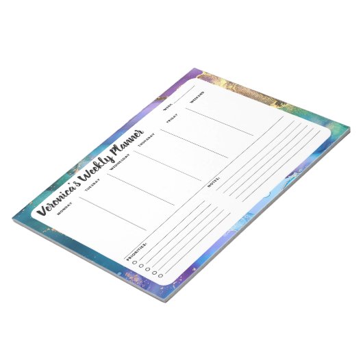 Abstrakte Woche sichern, um Notepad-Planer aufzuli Notizblock (angewinkelt)