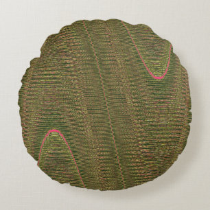 Abstrakte Wölbdecke, ein grünes, rundes Kissen