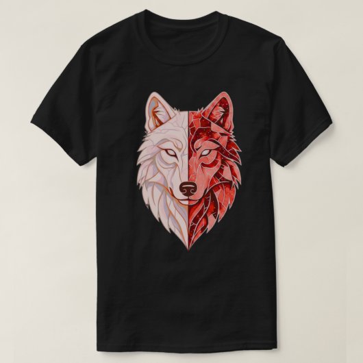Abstrakte Wolf Identität | Dual Selbst Symbolisch  T-Shirt (Design vorne)