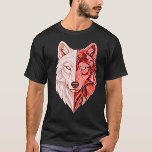 Abstrakte Wolf Identität Dual Selbst Symbolisch T-Shirt