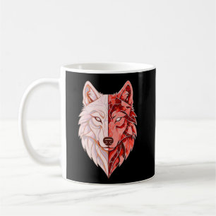 Abstrakte Wolf Identität – Duale Selbst Symbolisch Kaffeetasse