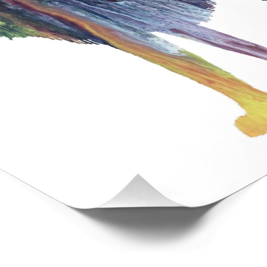 Abstrakte Wolf-Silhouette Fotodruck (Ecke)