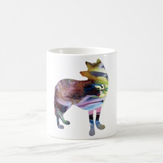 Abstrakte Wolf-Silhouette Kaffeetasse (Mittel)
