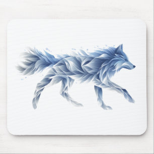 Abstrakte Wolfskunst: Geometrische Tierillustratio Mousepad