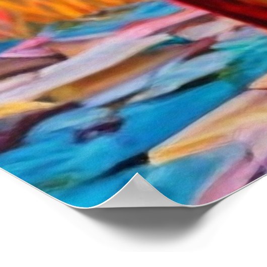 Abstrakte Wolfsmalerei Hütte Kunst Poster (Ecke)