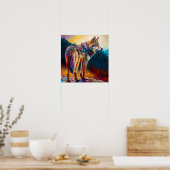 Abstrakte Wolfsmalerei Hütte Kunst Poster (Küche)