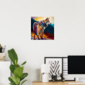 Abstrakte Wolfsmalerei Hütte Kunst Poster (Heimbüro)