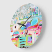 Abstrakte Wolken Große Wanduhr (Winkel)