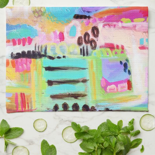 Abstrakte Wolken Küchentuch (Gefaltet)