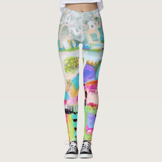 Abstrakte Wolken Leggings (Vorderseite)