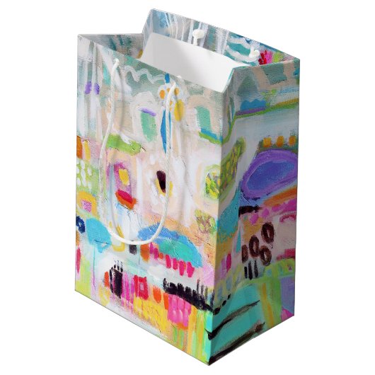 Abstrakte Wolken Mittlere Geschenktüte (Rückseite Schrägansicht)