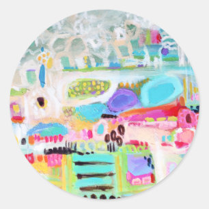 Abstrakte Wolken Runder Aufkleber