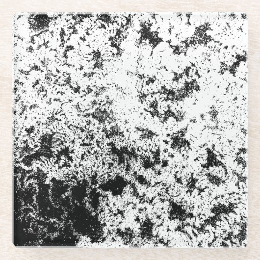 Abstrakte Wolkenbildung in Schwarz und Weiß Glasuntersetzer (Vorderseite)