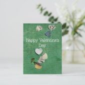 Abstrakte Worte und Herz-Collage, Valentinstag Postkarte (Stehend Vorderseite)