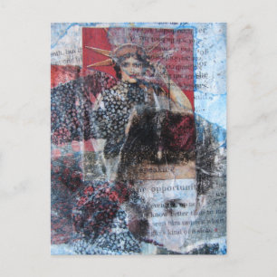 Abstrakte Wörter und Frauen Postkarte