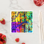 Abstrakte Würfel lila Serviette (Beispiel)