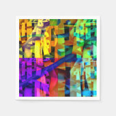 Abstrakte Würfel lila Serviette (Vorderseite)