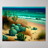 Abstrakte Wüste am Strand Malerei Poster (Vorne)