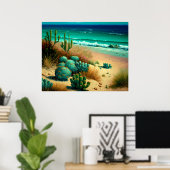 Abstrakte Wüste am Strand Malerei Poster (Heimbüro)