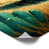 Abstrakte Wüste am Strand Malerei Poster (Ecke)