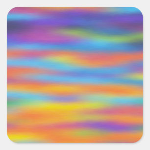 Abstrakte Wüste Sunset Sky Artwork Quadratischer Aufkleber