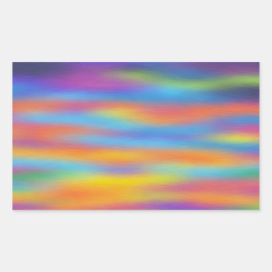 Abstrakte Wüste Sunset Sky Artwork Rechteckiger Aufkleber (Vorderseite)