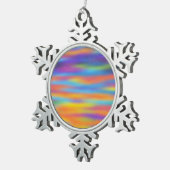 Abstrakte Wüste Sunset Sky Artwork Schneeflocken Zinn-Ornament (Rechts)