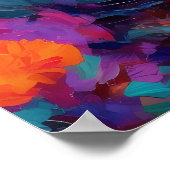 Abstrakte Wüstenfarben Kakteen Malerei Poster (Ecke)