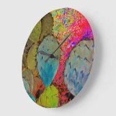 Abstrakte Wüstenkaktus Große Wanduhr (Winkel)