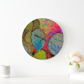 Abstrakte Wüstenkaktus Große Wanduhr (Zuhause)