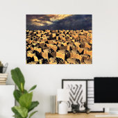 Abstrakte Wüstenlandschaft Poster (Heimbüro)