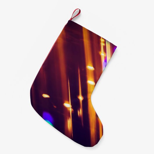 Abstrakte xmas Gold Glitzern oder Glitzer Lichter. Kleiner Weihnachtsstrumpf (Vorderansicht (hängend))