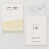 ABSTRAKTE YELLOW-KERAMIK WELLNING EARRING DISPLAY- VISITENKARTE (Vorne/Hinten)