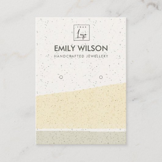 ABSTRAKTE YELLOW-KERAMIK WELLNING EARRING DISPLAY- VISITENKARTE (Vorderseite)