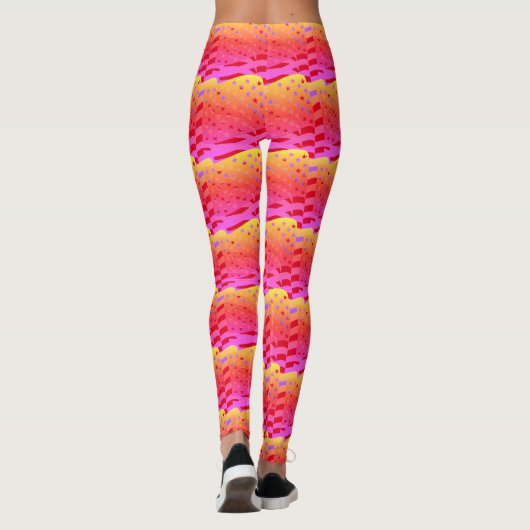 Abstrakte Yoga Lady Leggings (Rückseite)