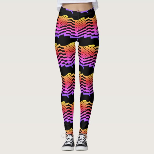 Abstrakte Yoga Lady Leggings (Vorderseite)